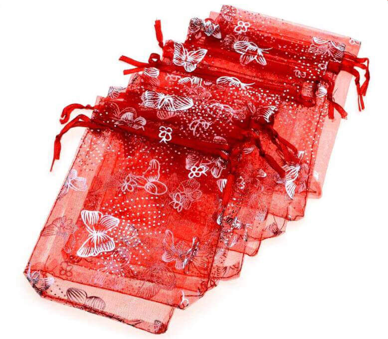 Decorative organza pouches bags with drawstring gift bags