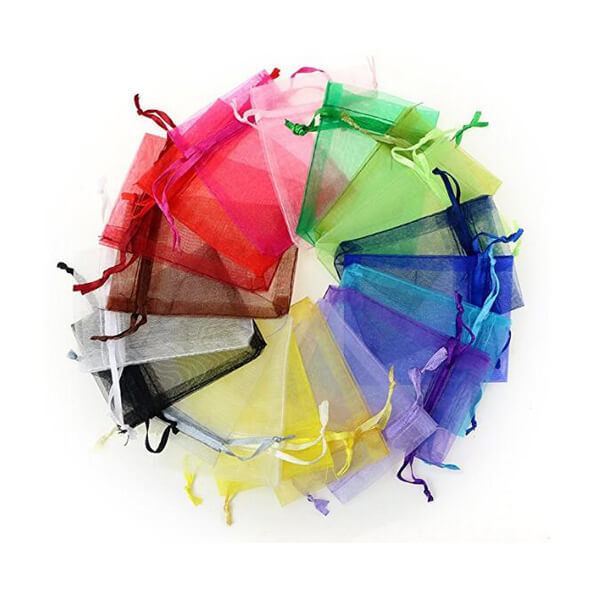 Decorative organza pouches bags with drawstring gift bags