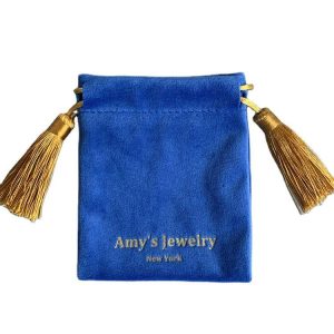 jewelry drawstring pouch with tassel