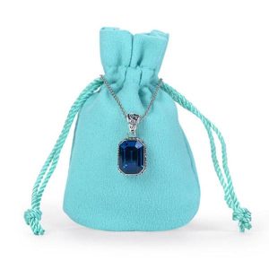 diamond drawstring suede pouch