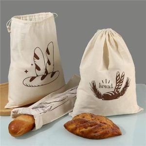 Best reusable cotton linen drawstring bags for homemade bread