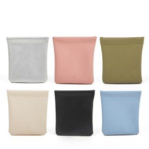 Waterproof self closing leather pouch coin purse wallet